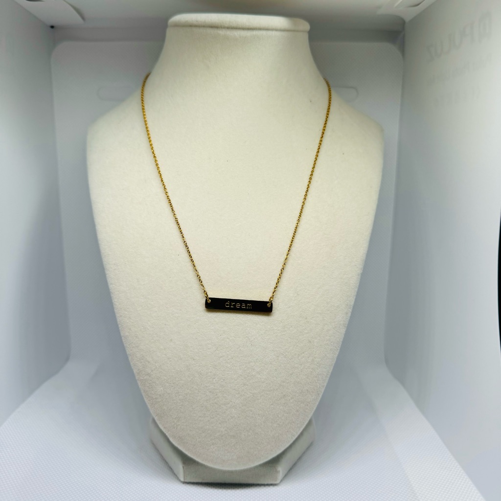 Jook And Nona 18k Gold Plated Dream Tag Necklace